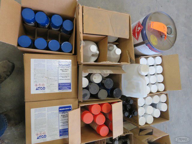 Pallet of cleaners and aerosols